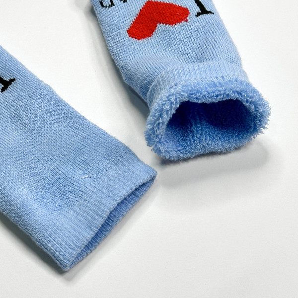Махрові носочки для малюків I love mum and dad Голубі 0-12 міс