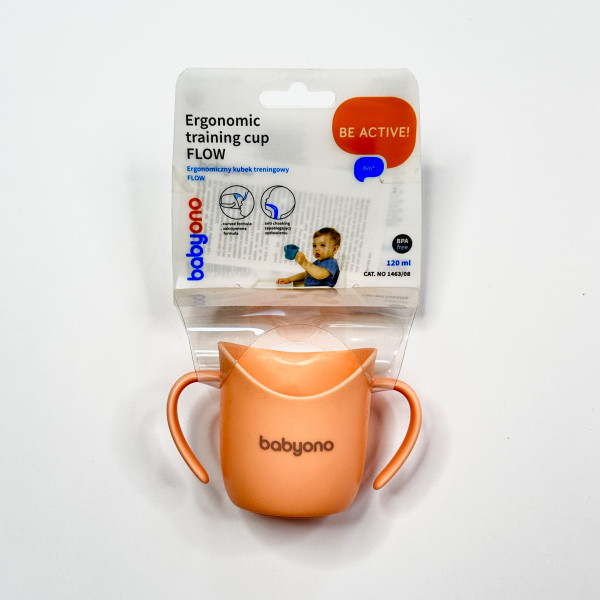 Тренувальна чашка з ручками Babyono персик