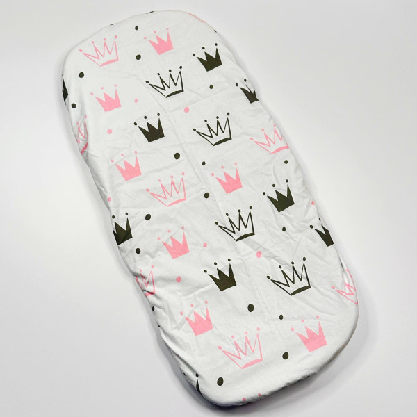 Комплект в коляску з непромокаючим наматрасником Рожеві корони