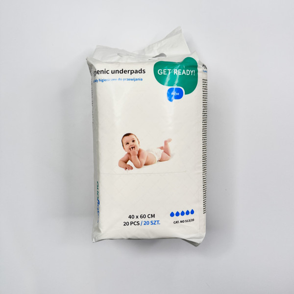 Одноразові, непромокаючі пелюшки від BabyOno 40/60 см, 20 шт/уп