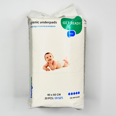 Одноразові, непромокаючі пелюшки від BabyOno 40/60 см, 20 шт/уп