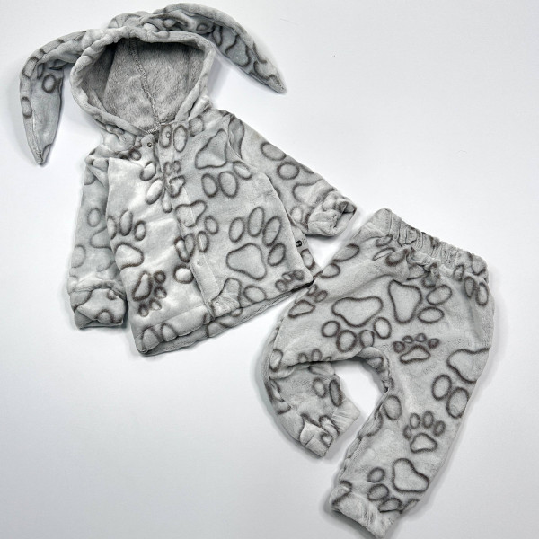 Махровий костюмчик Сірий Лапки 56р-86р