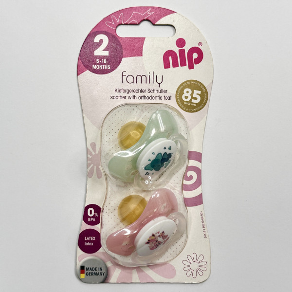 Пустушки латексні Nip Family 5- 18 міс для дівчинки