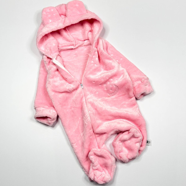 Дитячий махровий комбінезон для дівчинки Рожевий 68р,74р