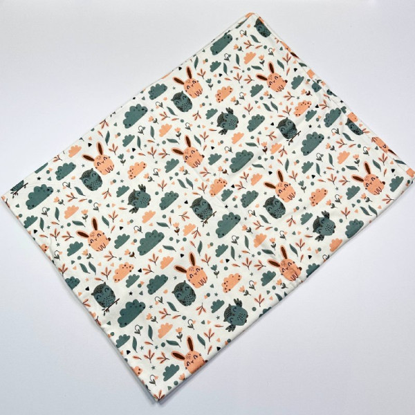 Змінна постіль (фланель) у дитяче ліжечко Сіра сова і коричневий зайчик